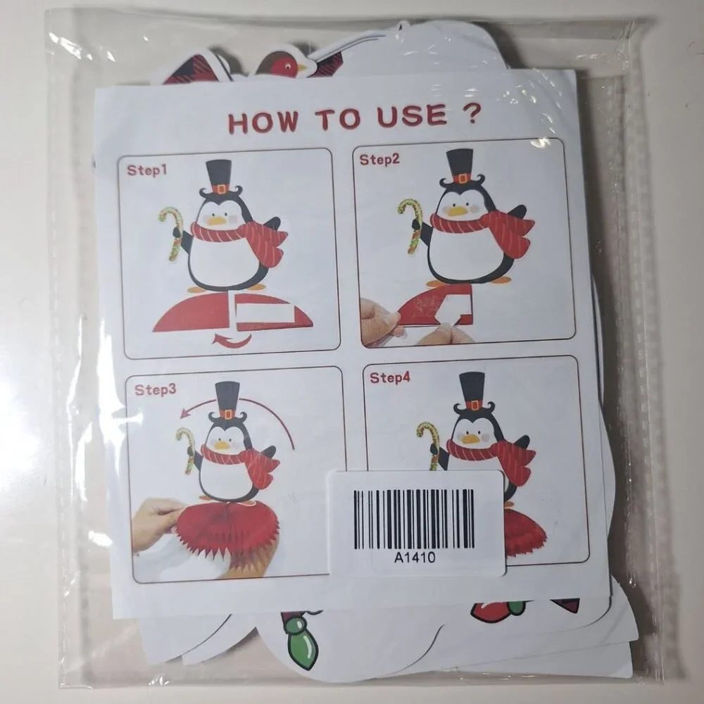 Christmas Happy Holidays Buffalo Plaid Decorations Hanging Party Streamer Banner